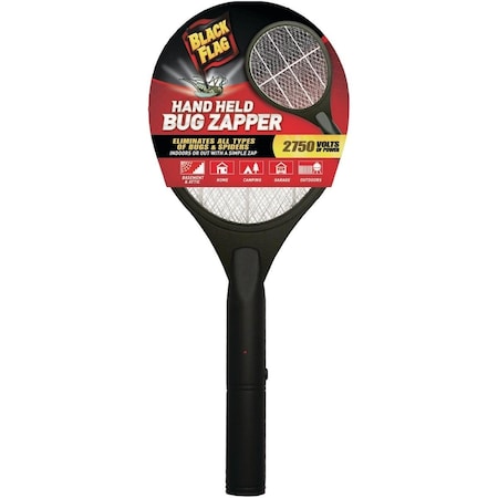 Black Flag Battery Operated 2750V Handheld Racket-Style Bug Zapper ZR-7936